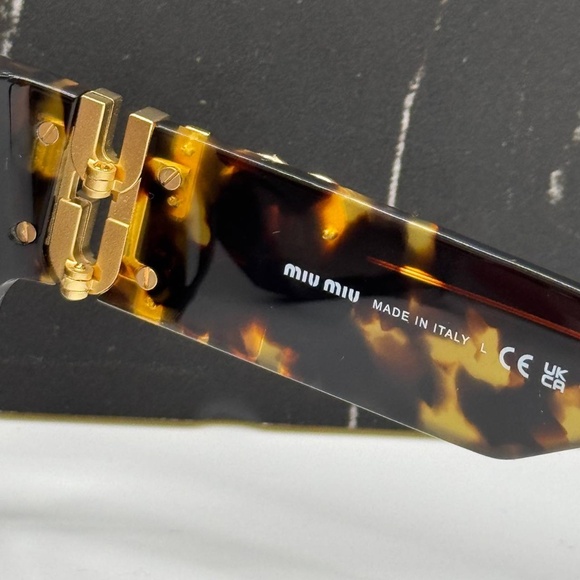 NEW SMU 10W VAU6S1 MIU MIU SQUARE SUNGLASSES MU10WS VAU6S1 HAVANA WOMEN EYEWEAR - Picture 11 of 12